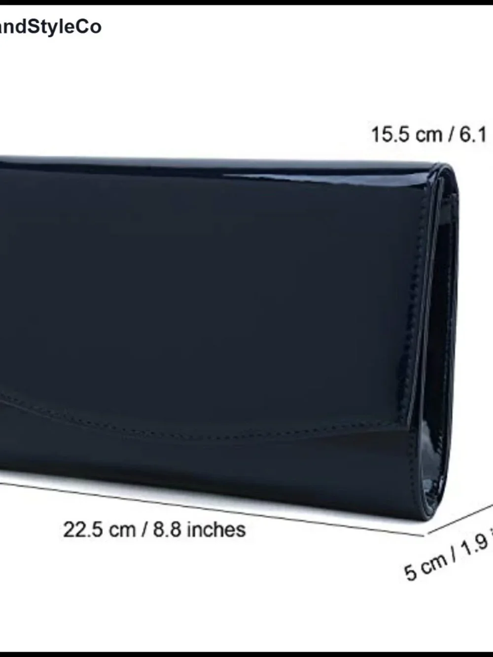 Patent Vegan Leather Flap Clutch Elegant Evening Bag Dress Purse